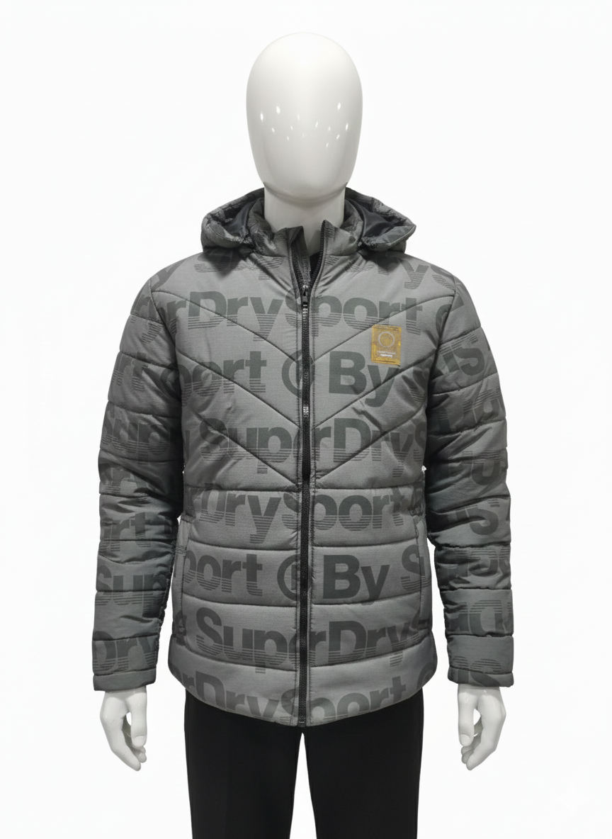 Men's Puffer Vest without Furr (Grey SuperDry Sport By)