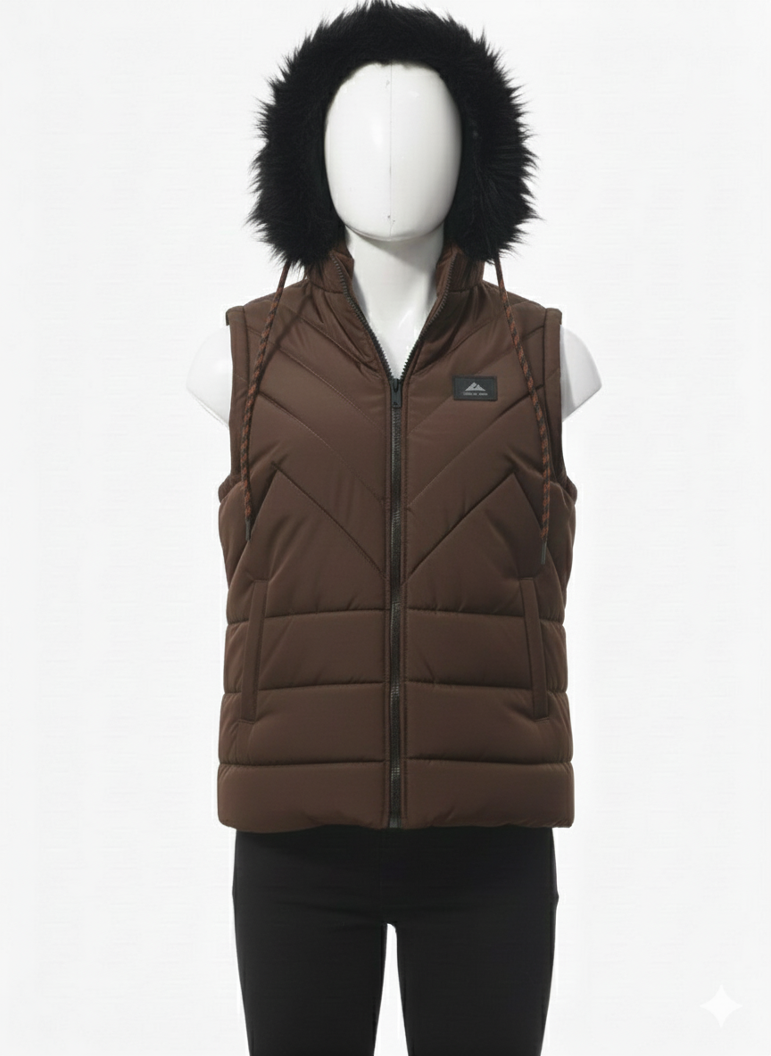 Men's Puffer Vest (Brown)