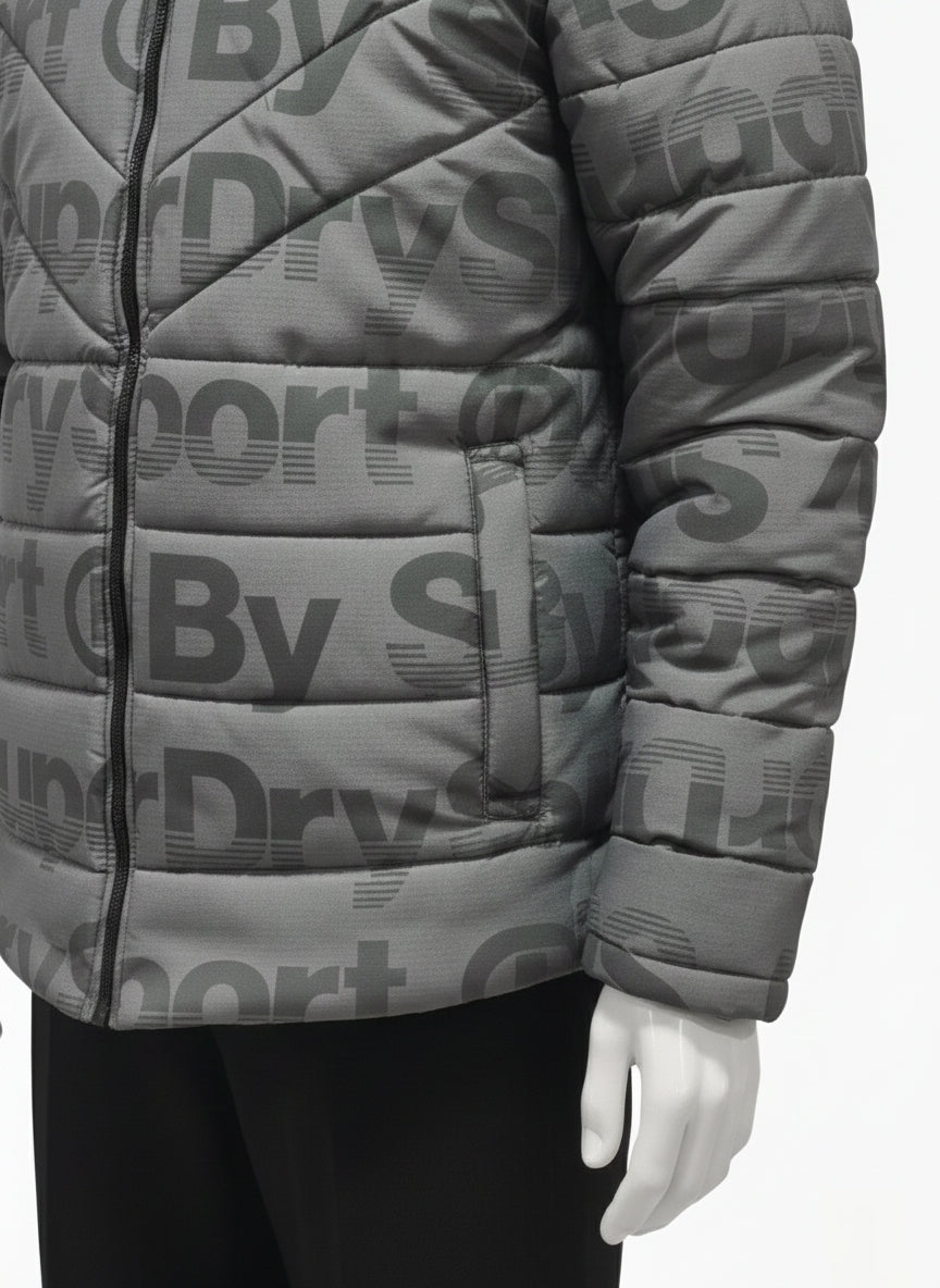 Men's Puffer Vest without Furr (Grey SuperDry Sport By)